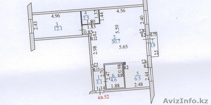 Продам 2х.ком кв 60,1кв.м 3/5, ул.Проатазанова 25 40000у.е  - Изображение #1, Объявление #278314