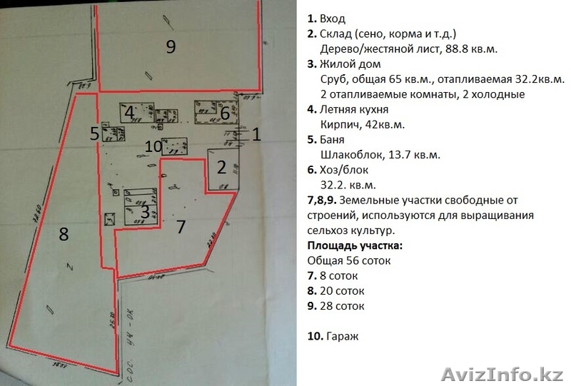 Продам земельный участок площадью 56 соток с жилым домом и хоз постройками  или  - Изображение #1, Объявление #900233